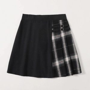 Schoolgirl Plaid Panel Mini Skirt